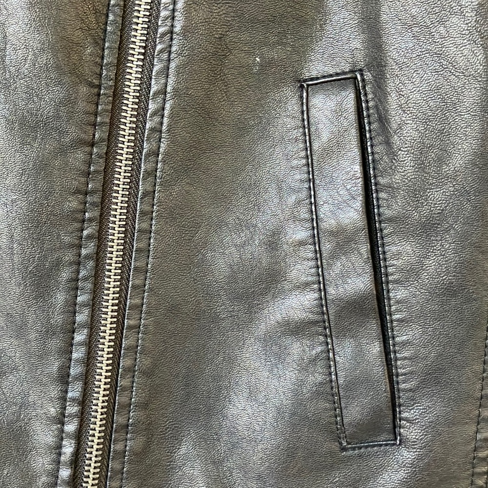 Universal Thread Black Leather Biker Jacket - image 5